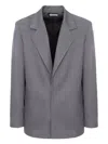 Hamza Thom Button Jacket In Gray