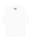 Hamza Thom Raw-edge V-neck T-shirt In White