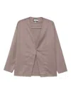 Hamza Thom V-neck Button Blazer In Neutral