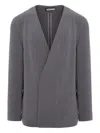 Hamza V-neck Jacket In Gray
