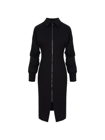 Hamza Zip Long-sleeved Dress In Black