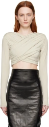 Han Kjobenhavn Ruched Cropped Top In Light Sand