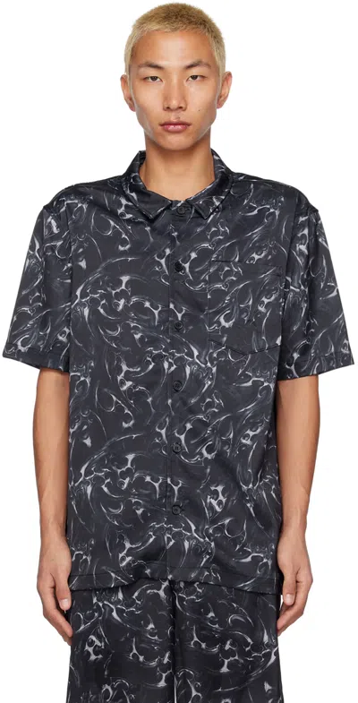 Han Kjobenhavn Black Chrome Shirt In Silver