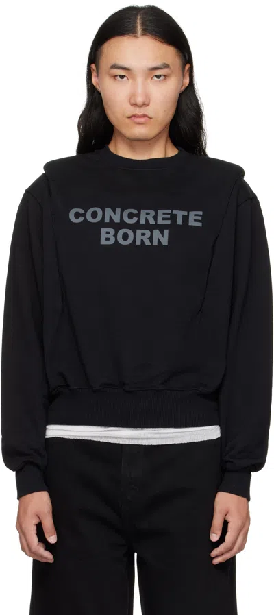 Han Kjobenhavn Black Collared Crewneck Sweatshirt