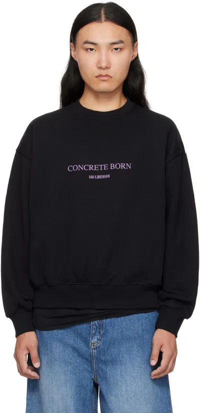 Han Kjobenhavn Black Logo Oversized Crewneck Sweatshirt