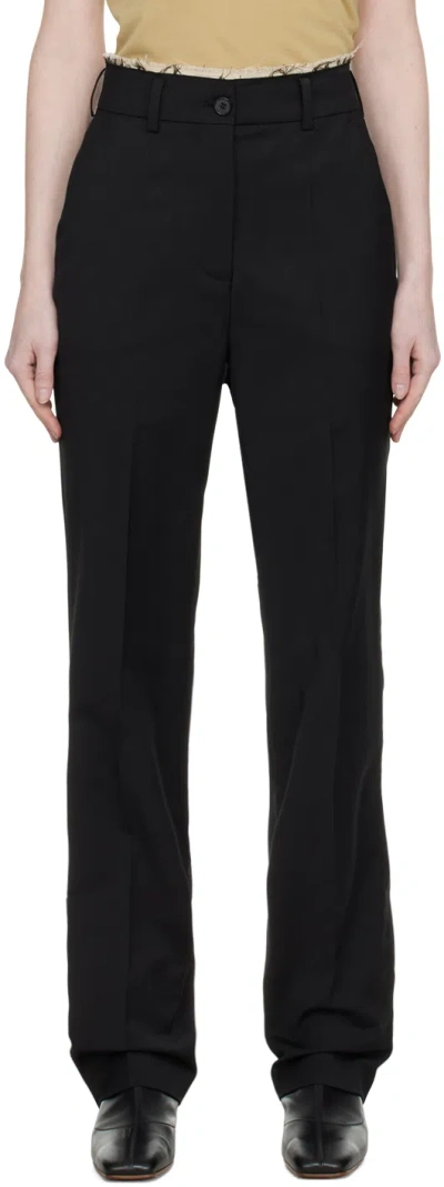 Han Kjobenhavn Straight-leg Satin Trousers In Black