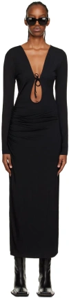 Han Kjobenhavn V-neck Long-sleeve Maxi Dress In Black