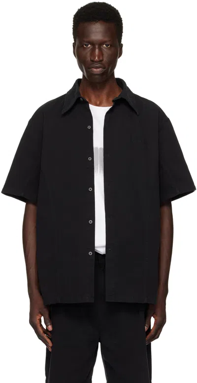 Han Kjobenhavn Black Washed Loose Logo Denim Shirt