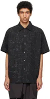 Han Kjobenhavn Crackle-print Short-sleeve Shirt In Black