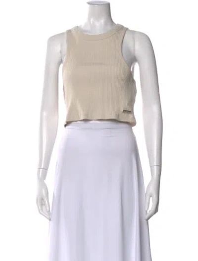 Pre-owned Han Kjobenhavn Crew Neck Sleeveless Crop Top In Neutral