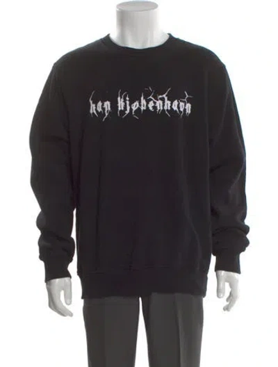 Pre-owned Han Kjobenhavn Graphic Print Crew Neck Sweatshirt In Black