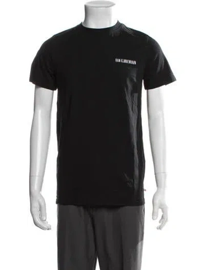 Pre-owned Han Kjobenhavn Graphic Print Crew Neck T-shirt In Black
