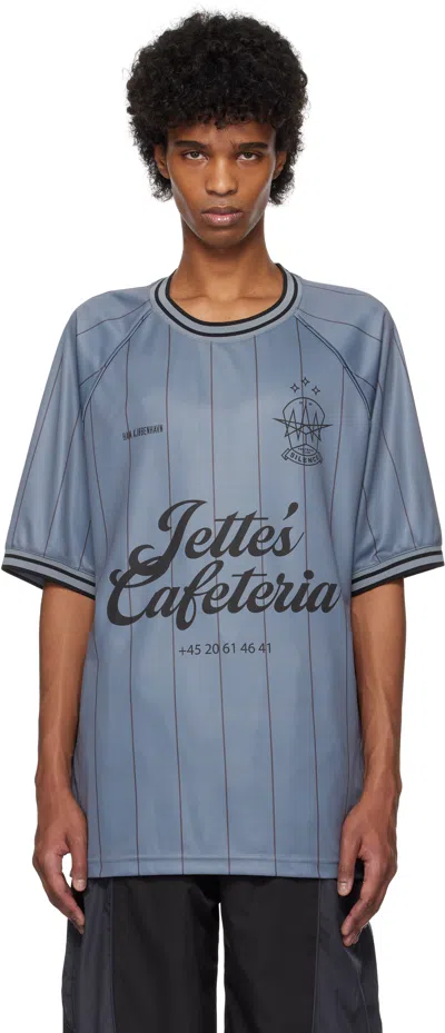 Han Kjobenhavn Gray Logo Football Ss T-shirt In Mist Grey