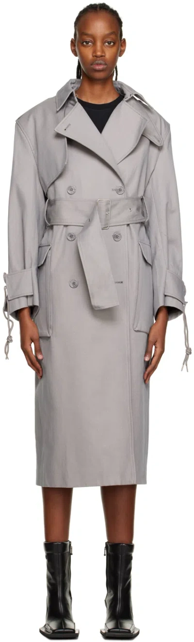 Han Kjobenhavn Gray Oversized Trench Coat In Grey