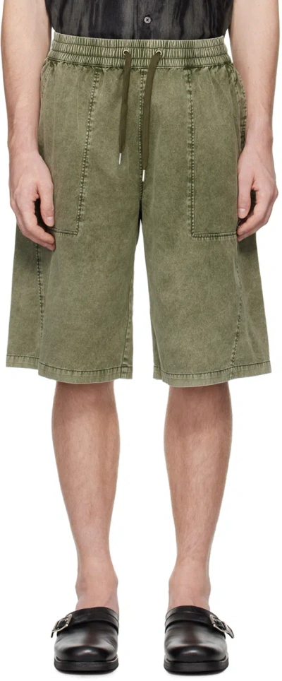 Han Kjobenhavn Green Baller Shorts In Dark Green