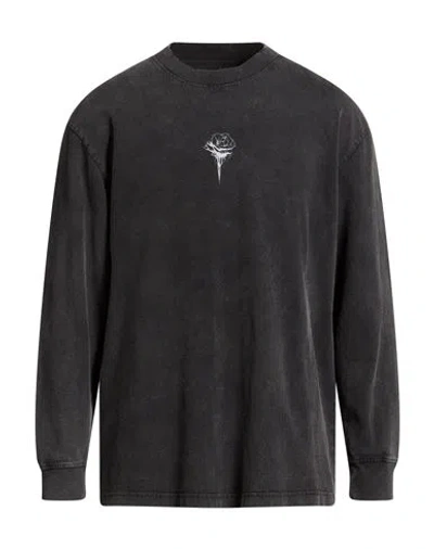 Han Kjobenhavn Han Kjøbenhavn Man T-shirt Charcoal Size L Organic Cotton In Black