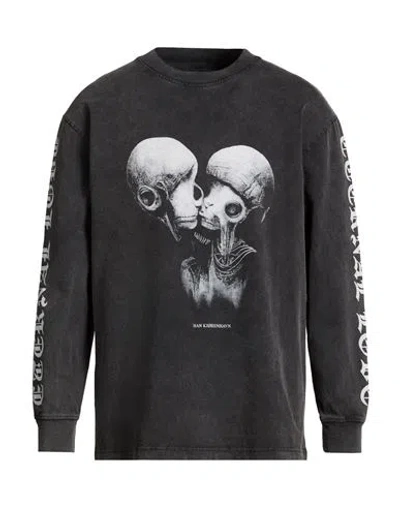 Han Kjobenhavn Han Kjøbenhavn Man T-shirt Charcoal Size M Organic Cotton In Gray