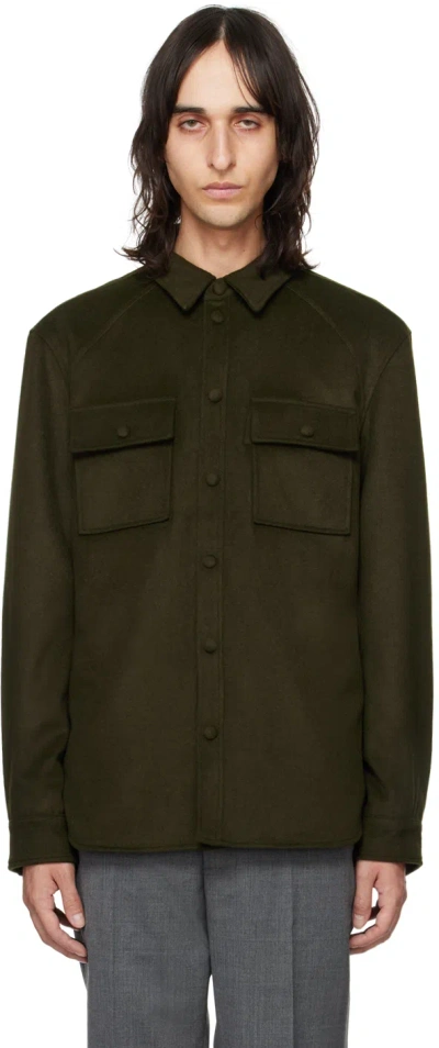Han Kjobenhavn Khaki Relaxed Shirt In Dark Green