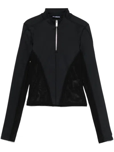 Han Kjobenhavn Mesh-detail Jersey Top In 黑色