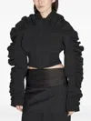 Han Kjobenhavn Ruffled-sleeves Bomber Jacket In Black