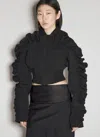 Han Kjobenhavn Ruffled-sleeves Bomber Jacket In Black