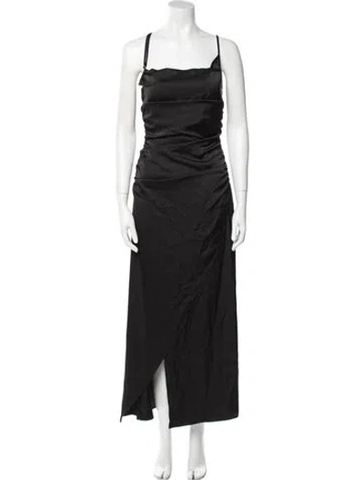 Pre-owned Han Kjobenhavn Square Neckline Long Dress In Black