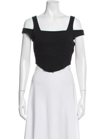 Pre-owned Han Kjobenhavn Square Neckline Short Sleeve Crop Top In White