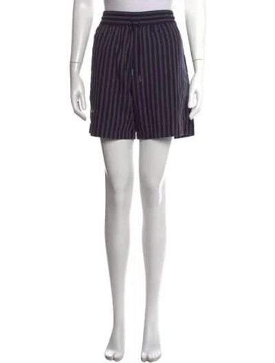 Pre-owned Han Kjobenhavn Striped Mini Shorts In Blue