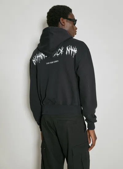 Han Kjobenhavn Upside Down Cropped Hooded Sweatshirt In Black