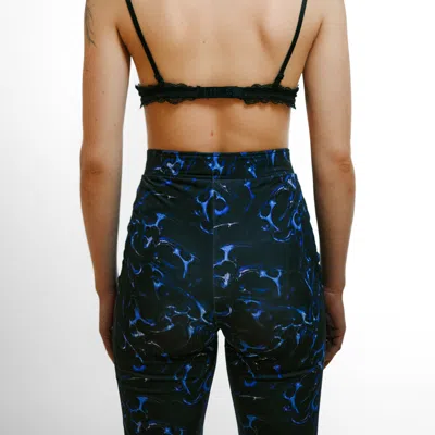 Han Kjobenhavn Wmns Chrome Tribal Stretch Flared Trousers In Blue