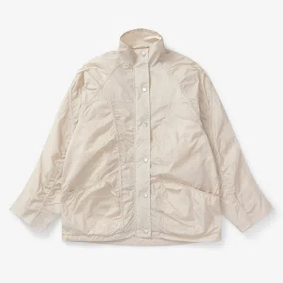 Han Kjobenhavn Wmns Nylon Windbreaker Midi Jacket In Neutral