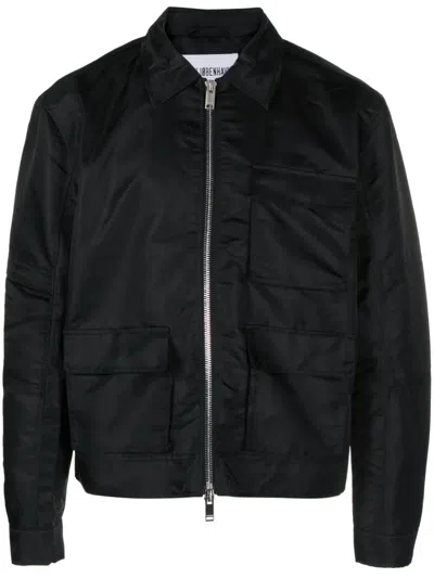 Han Kjobenhavn Zip-up Collared Shirt Jacket In 黑色