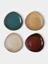 Hana Karim Studio Hand-built Ceramic Dinner Plates - 9in/23cm (set Of 4) In Multi