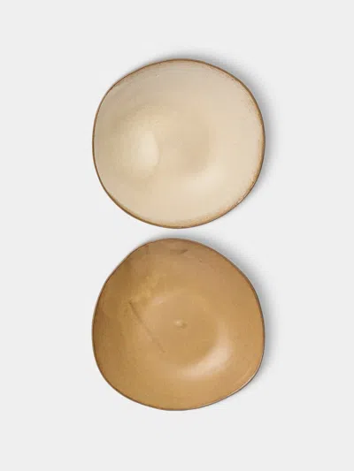 Hana Karim Studio Hand-built Stoneware Salad Bowls (set Of 2) In Multi