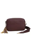 Hana Rectangle Tassel Crossbody Sling Bag In Chocolate Brown In Multi