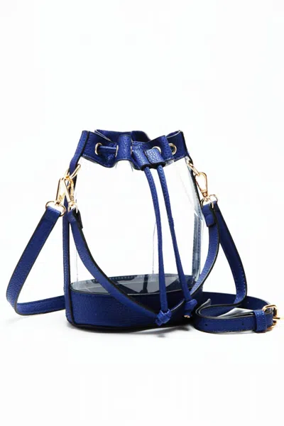Hana Women's Clear Crossbody Stadium Bucket Bag In Royal Blue