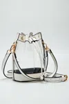 Hana Women's Clear Crossbody Stadium Bucket Bag In White In White