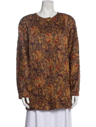 Pre-owned Hanae Mori Vintage 1980's Trench Coat In Green