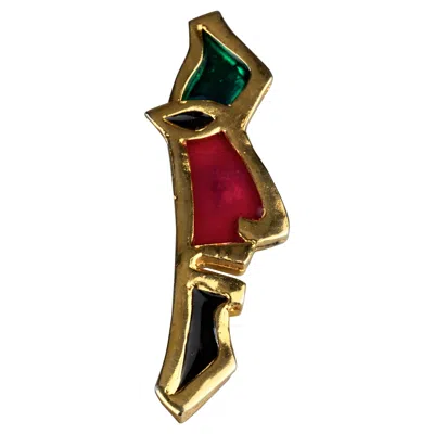 Pre-owned Hanae Mori Vintage Massive  Paris By Billy Boy Enamel Picasso Figural Brooch In Multi