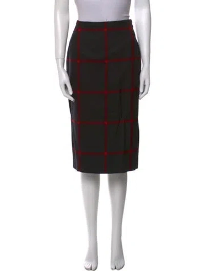 Pre-owned Hanae Mori Wool Knee-length Skirt In Black