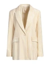 Hanami D'or Woman Blazer Beige Size 8 Viscose In Beige