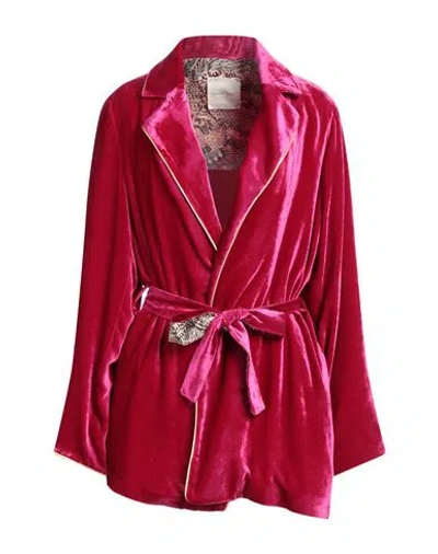 Hanami D'or Woman Blazer Magenta Size 12 Viscose, Silk In Red