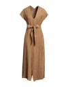 Hanami D'or Woman Midi Dress Camel Size 8 Viscose In Beige