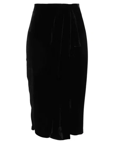 Hanami D'or Woman Midi Skirt Black Size 10 Viscose, Silk