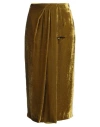Hanami D'or Woman Midi Skirt Military Green Size 8 Viscose, Silk