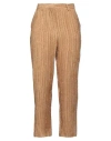 Hanami D'or Woman Pants Camel Size 6 Viscose In Beige