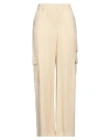 Hanami D'or Woman Pants Cream Size 8 Viscose In Neutral