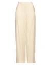 Hanami D'or Woman Pants Ivory Size 8 Viscose In White