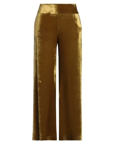 HANAMI D'OR HANAMI D'OR WOMAN PANTS MUSTARD SIZE 12 VISCOSE, SILK