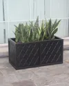 Hanamint Lattice Outdoor 18" X 36" Rectangle Planter Box In Terra Mist